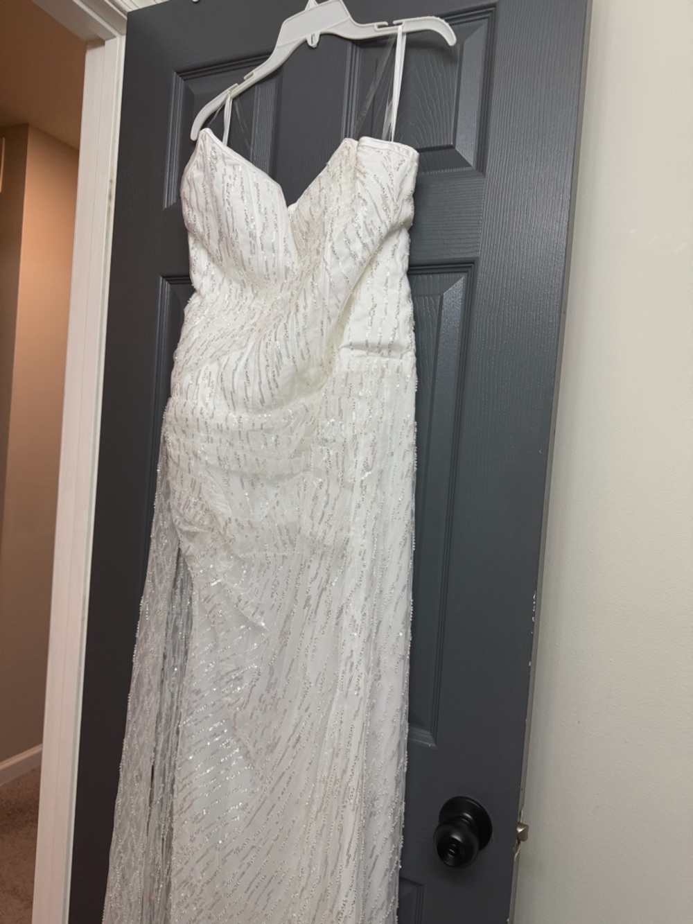 Prom White Sequin